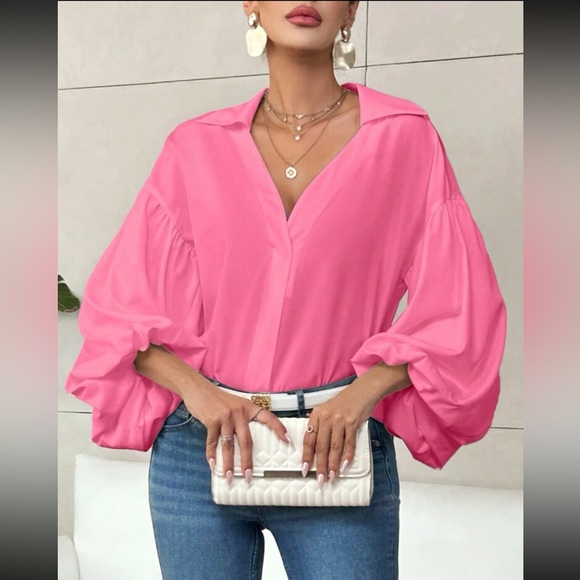 Luxe lantern sleeve blouse - Picture 1 of 15